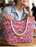 Owl Print Canvas Tote Bag
